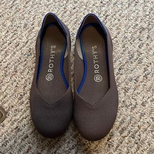 Rothy’s ballet flats in eggplant color